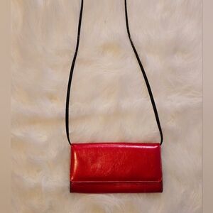 Vintage Red Vegan Leather Glossy Sheen Purse 80's 89.99 Kathie Lee